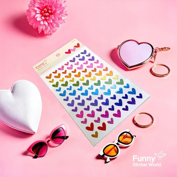 퍼니스티커 80-20H 홀로그램 하트 홀로그램 아트지 다이어리데코 스티커