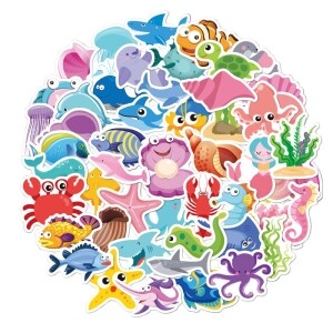 방수스티커 50pcs(바다종합/4~6cm)