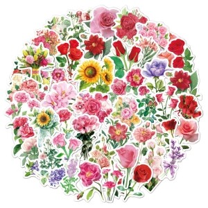 방수스티커 50pcs(꽃종합/6~8cm)