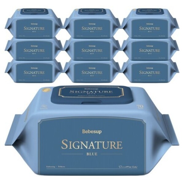 베베숲 시그니처 블루 유아물티슈 캡형, 75g, 70개입, 10개