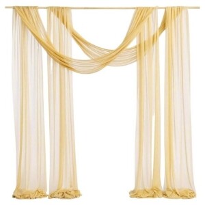 KODACHIEF 디너 파티 천막 웨딩 무대 아치 커튼 장식 골드 75 x 300 cm