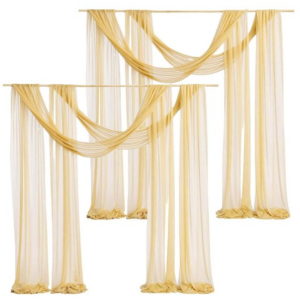 KODACHIEF 디너 파티 천막 웨딩 무대 아치 커튼 장식 골드 30 x 300 cm