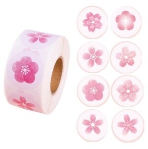 500매입 봄 벚꽃잎 원형 스티커 플라워 - 혼합색상