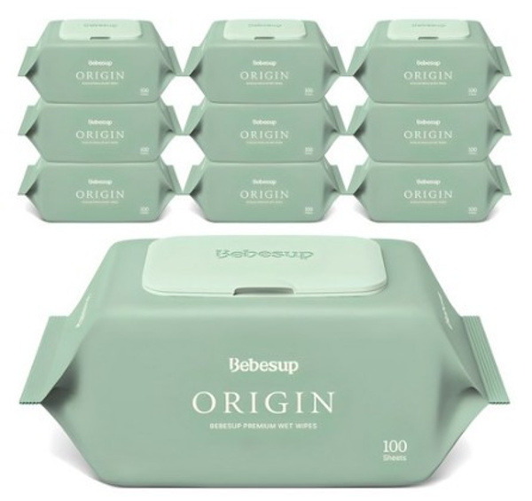 베베숲 오리진 유아물티슈 캡형 50G*100매 *10개 - 로켓배송