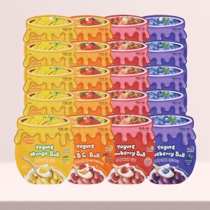 아가애 요거베베 요거트볼 요거트과자 4종 20개 세트 (망고 5+ABC 5+딸기 5+블루베리 5)