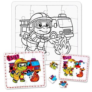 [만들기대장]퍼즐채색그림-소방대원