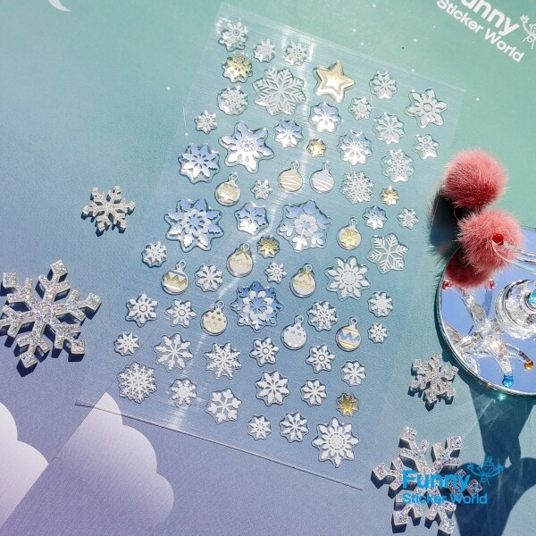 퍼니스티커 EP-203 눈꽃 트리 에폭시 스티커